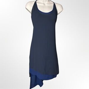 BCBGMaxAzria Navy Blue two-toned layered Slip Gown